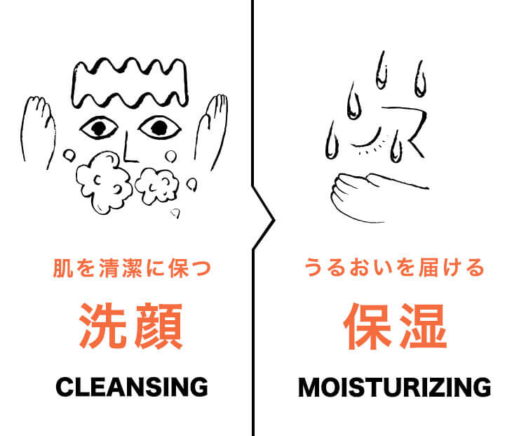 肌を清潔に保つ洗顔 / うるおいを届ける保湿